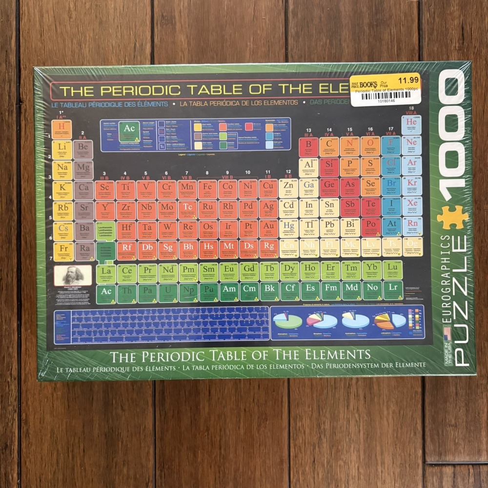 Periodic Table of the Elements  Eurographics Jigsaw Puzzle 1000 Pc Sealed